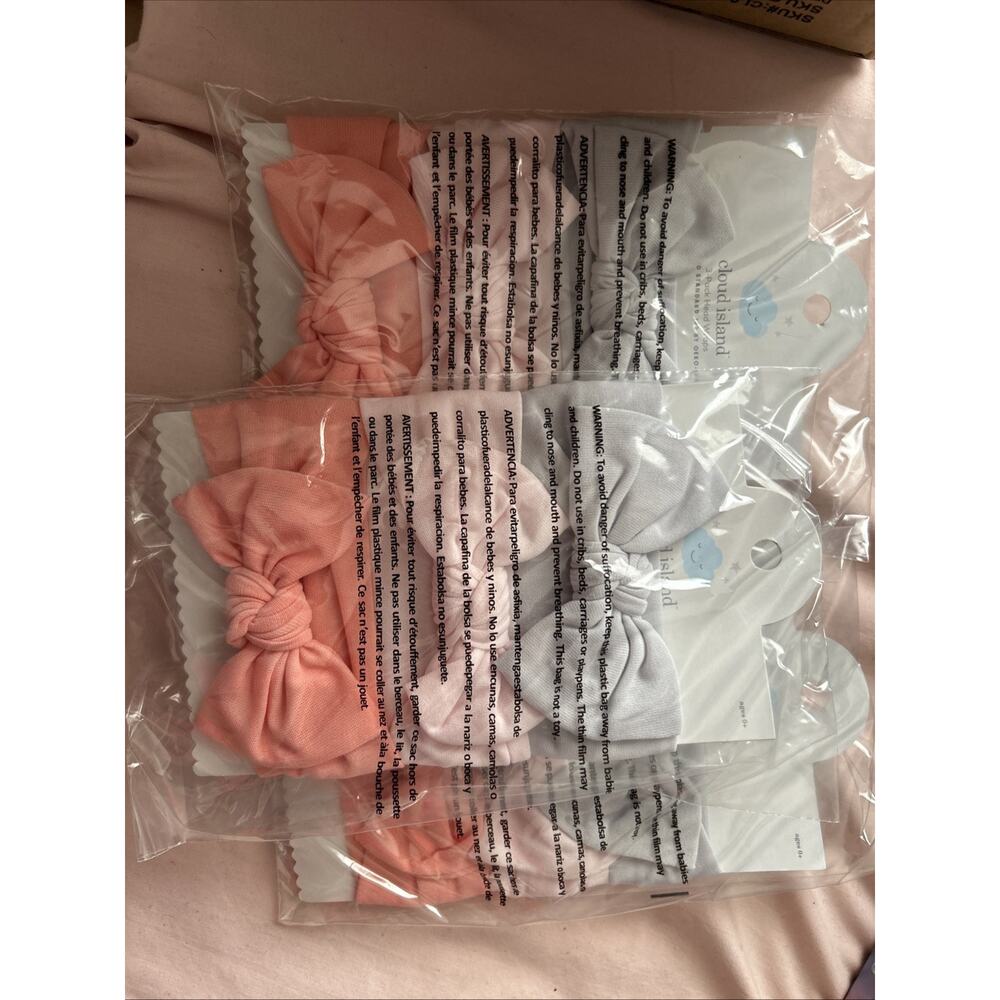 🧷 CLOUD ISLAND 3-pack GIRL'S HEAD WRAP ONE SIZE 🆕 👉LOT OF 3 New